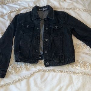 black cropped jean jacket